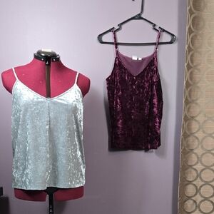 GAP Velvet Camisoles in Silver and Purple